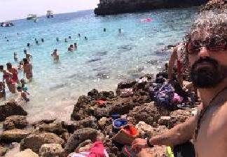 alquiler de bicicletas palama de mallorca- baño en playa cala morlanda